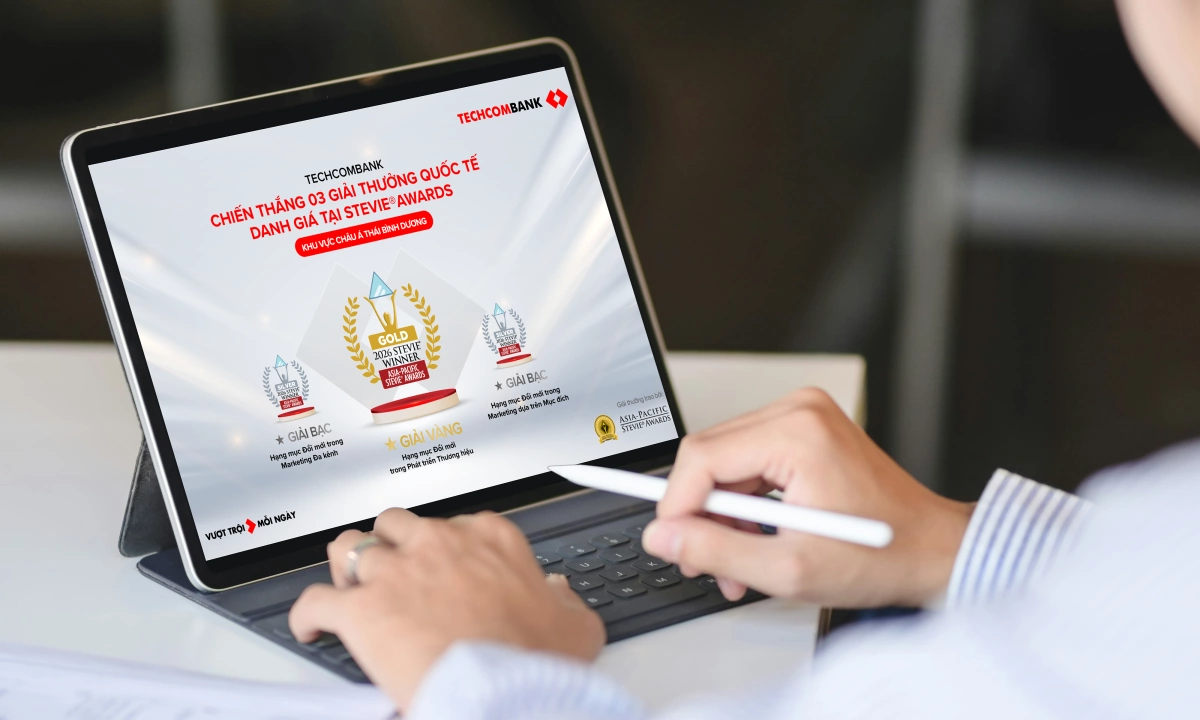 Techcombank giành 3 giải tại Stevie Awards 2026