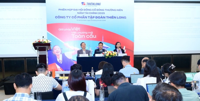 Đại hội đồng cổ đông Tập đoàn Thiên Long năm tài chính 2025 diễn ra tại TPHCM sáng 22/4. Ảnh: Thiên Long