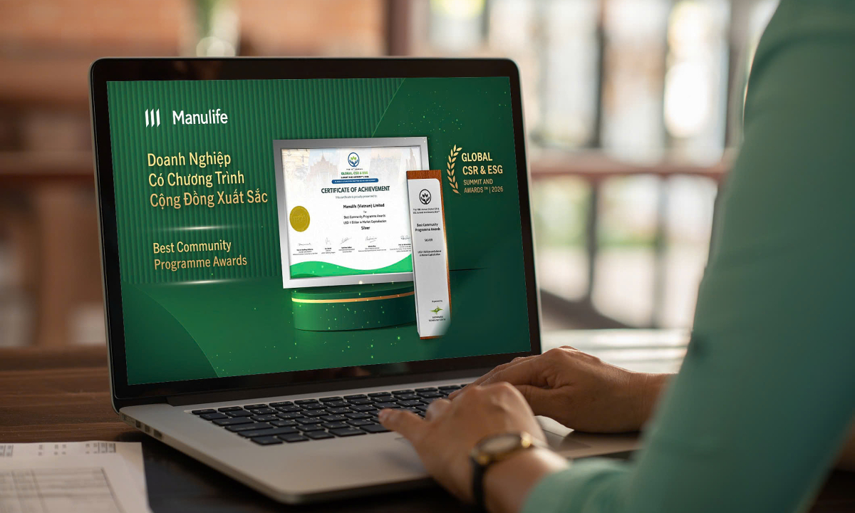 Manulife Việt Nam nhận giải thưởng quốc tế về hoạt động cộng đồng