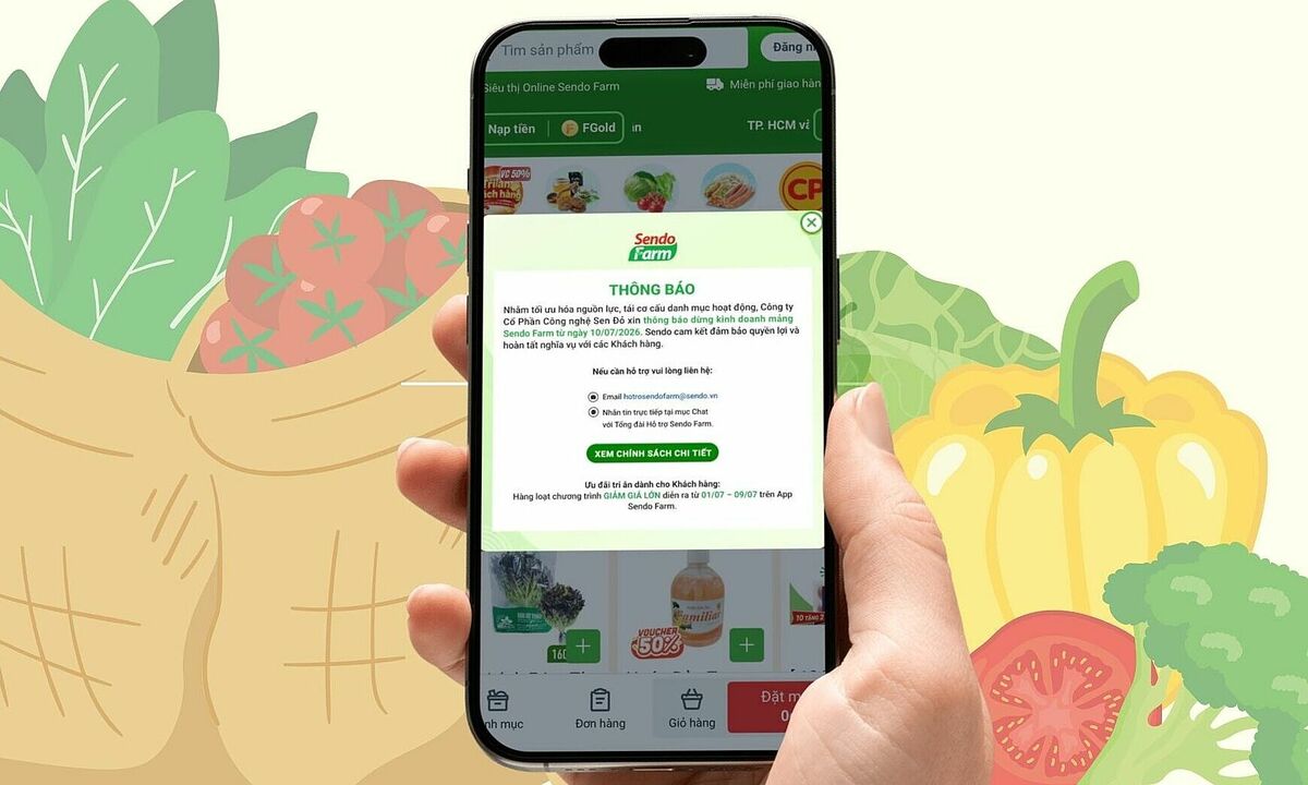 Sendo Farm dừng hoạt động từ 10/7