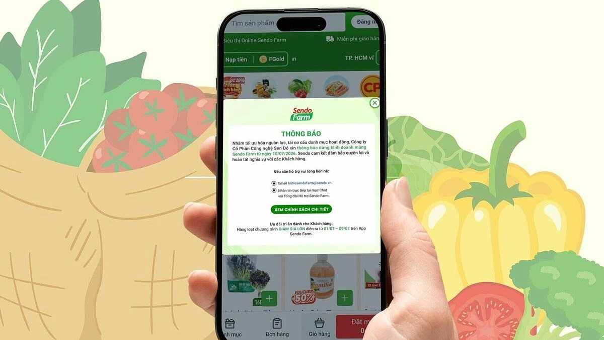 Sendo Farm dừng hoạt động từ 10/7