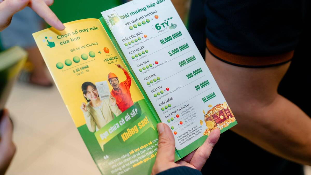 Lotto 5/35 có hai kỳ quay mỗi ngày và trúng thưởng từ một số