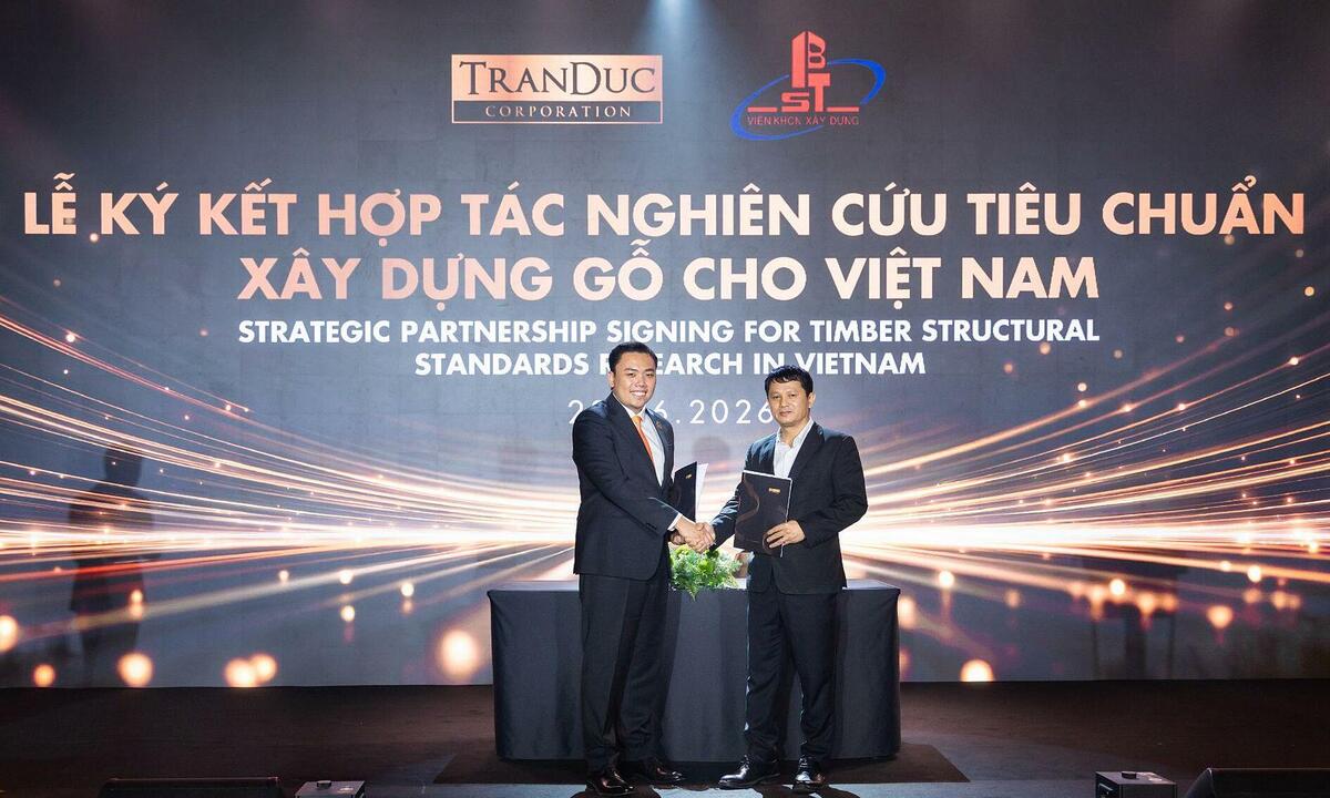 Tập đoàn Trần Đức hợp tác IBST nghiên cứu tiêu chuẩn xây dựng gỗ
