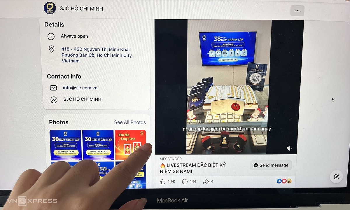 Mất hàng chục triệu đồng vì mua vàng qua fanpage giả mạo SJC