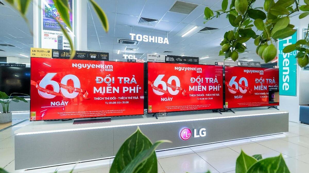 Nguyễn Kim miễn phí đổi trả trong 60 ngày
